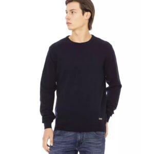 Baldinini Crewneck Sweater with Metal Monogram L Men