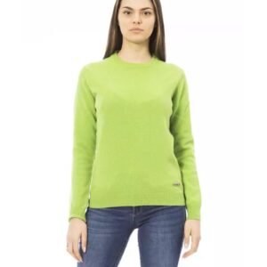 Baldinini Long Sleeve Crewneck Sweater with Monogram Detail M Women