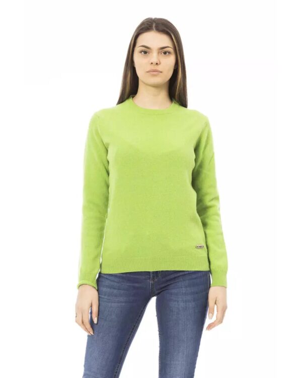 Baldinini Long Sleeve Crewneck Sweater with Monogram Detail S Women