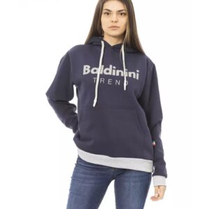 Front Logo Long Sleeve Fleece Hoodie with Maxi Front Pocket L Women