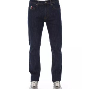 Logo Button Regular Fit Jeans with Tricolor Insert and Contrast Stitching W32 US Men