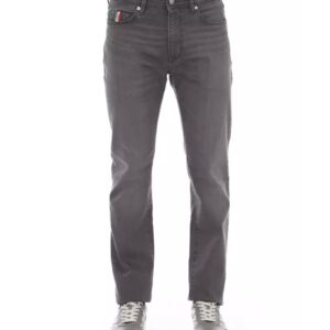 Logo Button Regular Man Jeans with Tricolor Insert W33 US Men