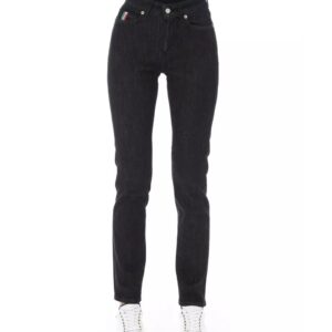 Regular Jeans with Logoed Button and Tricolor Insert. W27 US Women