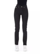 Regular Jeans with Logoed Button and Tricolor Insert. W28 US Women