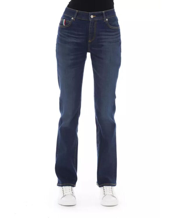 Logoed Button Regular Jeans with Tricolor Insert W27 US Women