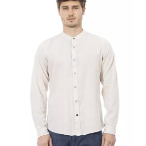 Mandarin Collar Regular Fit Shirt with Button Closure M Men