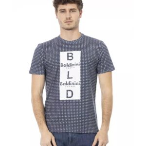 Short Sleeve Round Neck T-shirt with Front Print XS Men