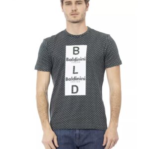 Front Print Short Sleeve T-shirt with Round Neck XL Men