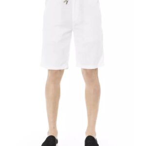 Solid Color Drawstring Bermuda Shorts with Pockets W48 US Men