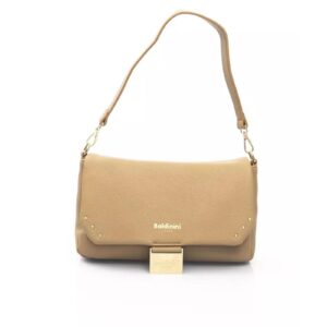 Golden Logo Flap Shoulder Bag with Internal Compartments One Size Women