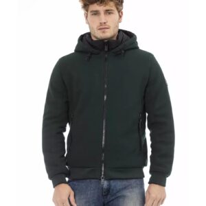 Threaded Pocket Jacket with Double Breasted Closure and Logo Zipper Pull 3XL Men