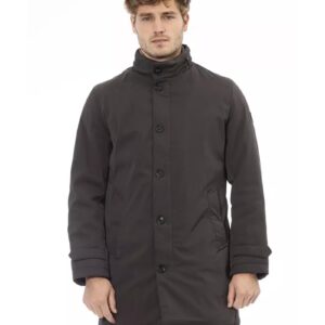 Stylish Long Jacket with Welt Pockets and Zip/Button Closure 3XL Men