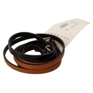 CNC Costume National Fashion Belt with Silver Tone Buckle - Brown Leather 100 cm Women