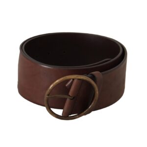 Authentic  Leather Belt with Engraved Logo Buckle 90 cm Women