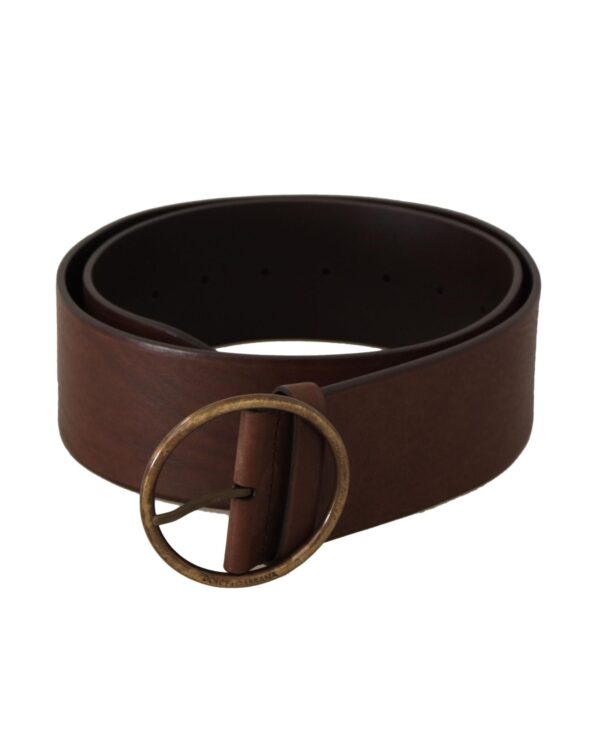 Authentic  Logo Engraved Leather Belt 90 cm Women