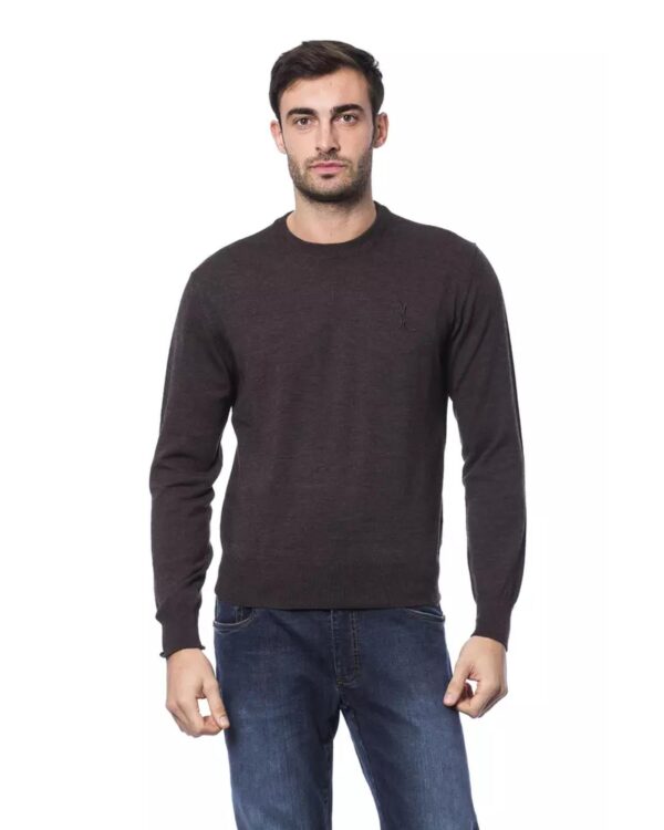 Embroidered Merino Wool Crew Neck Sweater XL Men