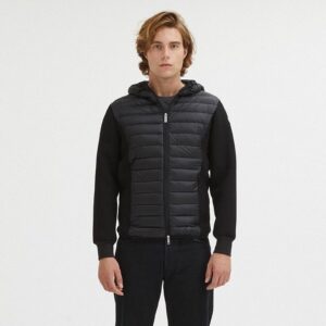 Centogrammi Black Padded Jacket with Front Zip Closure L Men