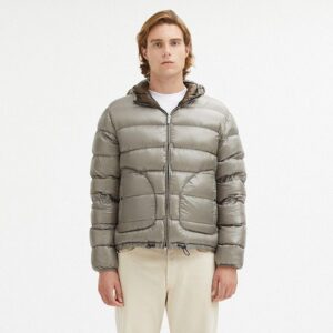 Reversible Hooded Jacket with Zip Closure and Duck Feather Padding L Men