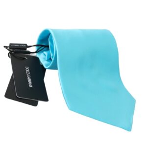 Light Blue Silk Tie - Tied Design One Size Men