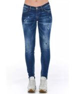 Worn Wash Skinny Denim Jeans with Multi-Pockets W27 US Women