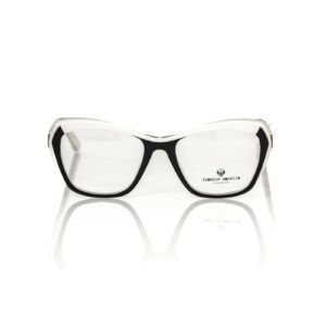 Cat Eye Eyeglasses with Black Frame and White/Transparent Profile & Temples One Size Women