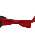 Exclusive  Red Silk Bow Tie One Size Men