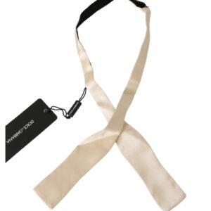 100% Authentic  Bowtie Beige Silk Adjustable Strap One Size Men