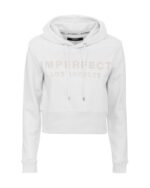 White Hoodie with Rhinestone Logo XS Women