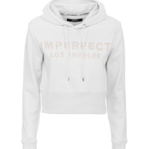 White Hoodie with Rhinestone Logo XS Women