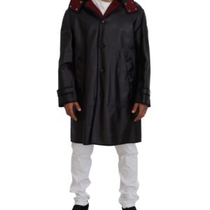 Hooded Parka Coat with Button Closure and Logo Details 46 IT Men