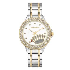 Womens Silver Fashion Watch with Rhinestone Facing One Size Women