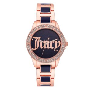 Rose Gold Analog Fashion Watch with Rhinestone Facing One Size Women