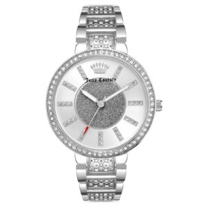 Silver Analog Womens Fashion Watch with Rhinestone Facing One Size Women