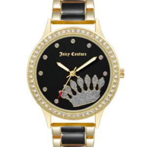 Gold Fashion Analog Watch with Rhine Stone Facing One Size Women