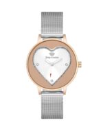 Rose Gold Analog Bangle Watch with Rhine Stone Detailing One Size Women