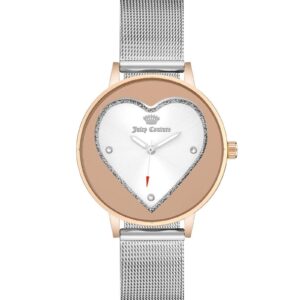 Rose Gold Analog Bangle Watch with Rhine Stone Detailing One Size Women