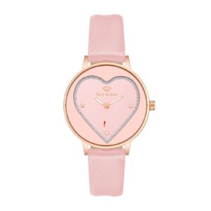 Rose Gold Rhinestone Fashion Watch with Leatherette Strap One Size Women