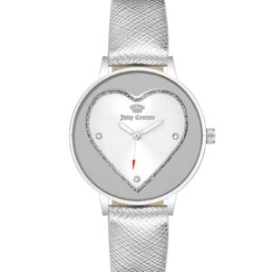 Silver Fashion Watch with Rhinestone Detail One Size Women