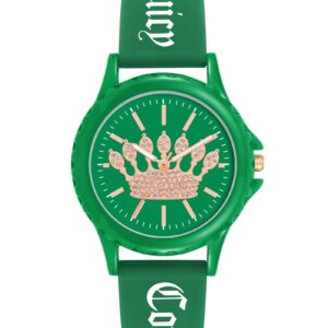 Green Fashion Quartz Analog Watch with Rhinestone Facing One Size Women