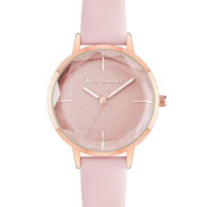 Rose Gold Fashion Quartz Watch with Leatherette Wristband One Size Women