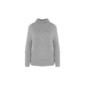 Wool and Cashmere Turtleneck with Braided Patterns XS Women