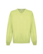 Yellow V-Neck Cashmere Sweatshirt L Men