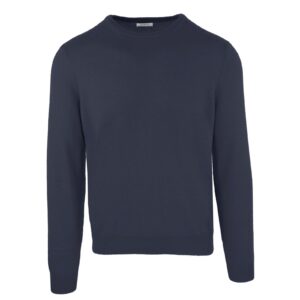 Navy Blue Wool and Cashmere Round Neck Sweatshirt L Men