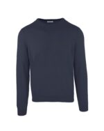 Navy Blue Wool and Cashmere Round Neck Sweatshirt S Men