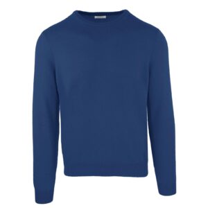 Malo Blue Round Neck Wool and Cashmere Sweater L Men