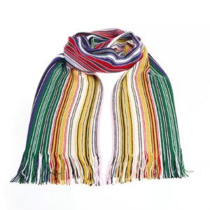 Geometric Pattern Fringed Scarf One Size Women