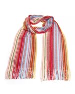 Geometric Pattern Fringed Scarf One Size Women