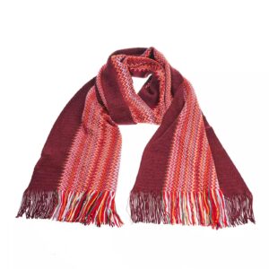 Geometric Pattern Fringed Scarf in Bright Colors One Size Men