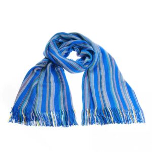 Geometric Pattern Fringed Scarf in Bright Colors One Size Men