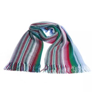 Geometric Pattern Fringed Scarf One Size Men